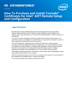 How to Purchase and Install Comodo* Certificates for Intel® AMT Remote Setup and Configuration