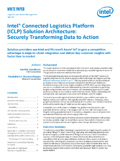 Transform Data to Action with Intel® Connected Logistics Platform (Intel® CLP)