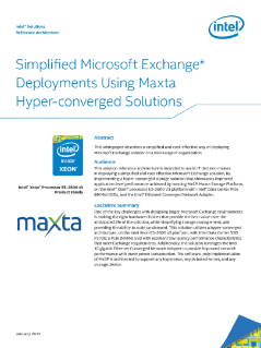 Simplified Microsoft Exchange* Deployments Using Maxta Solutions